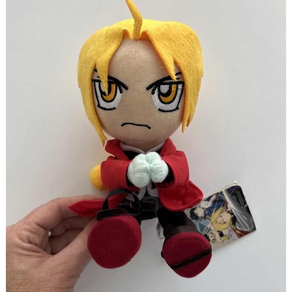 FULLMETAL ALCHEMIST 2004 Edward Elric 7" Plush Doll Angry Sitting Pose W/ Tag